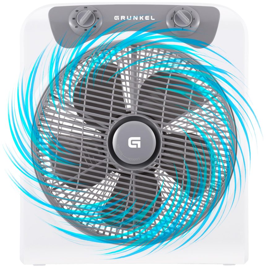 GRUNKEL Ventilador de suelo BOXFAN – 50W – Blanco