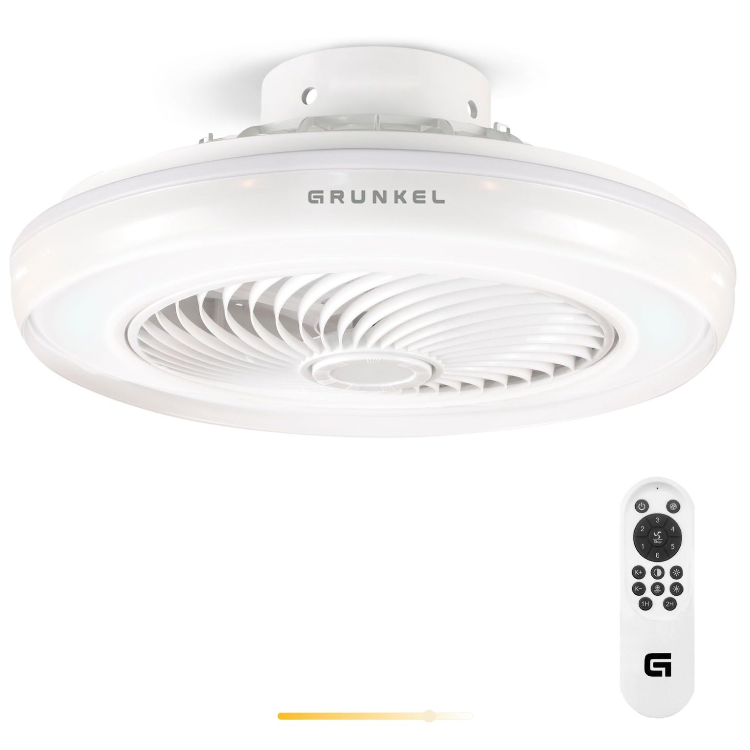 GRUNKEL Ventilador de techo SKYWIND-20B – 20 Pulgadas – Luz LED – 7W – Blanco