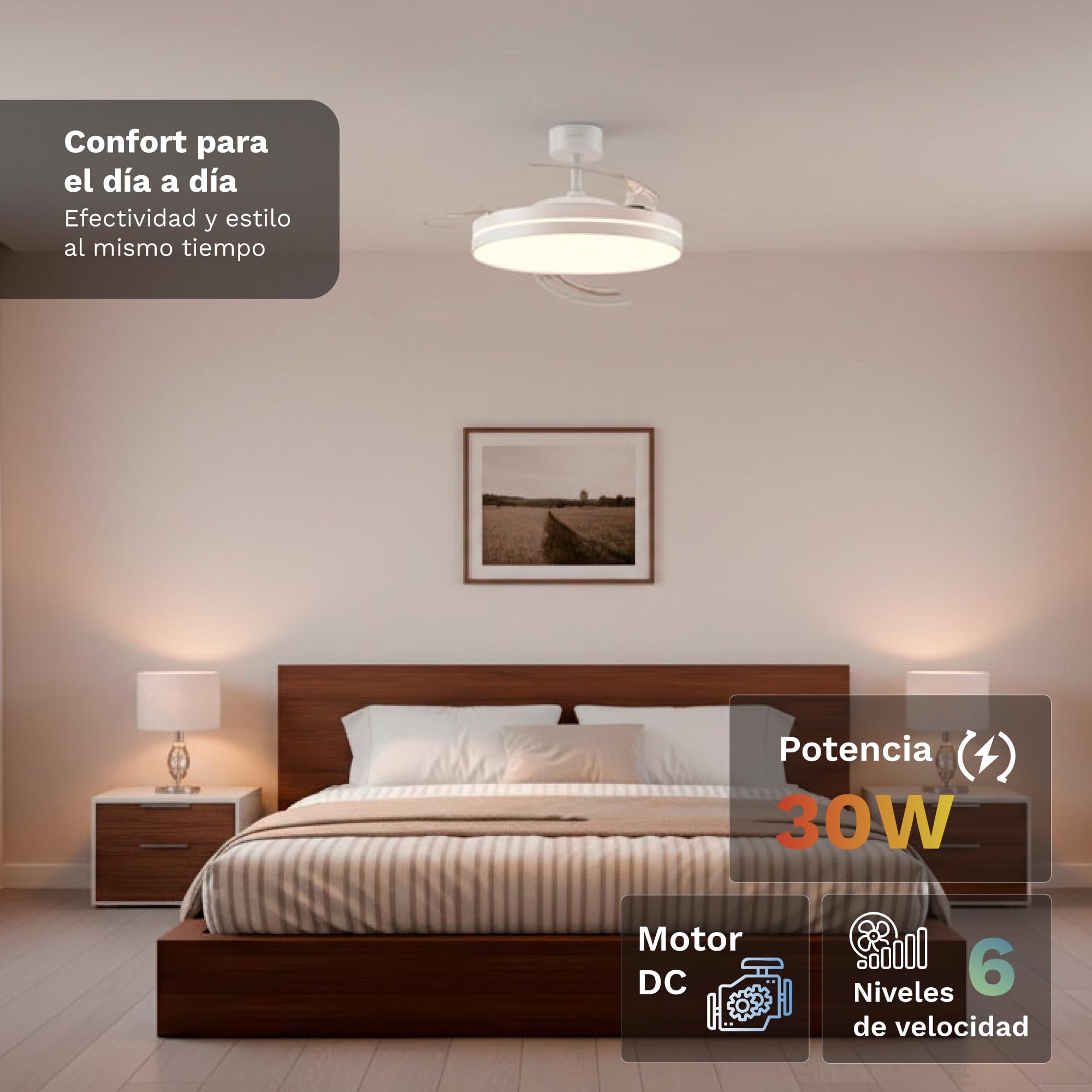 GRUNKEL Ventilador SKYCOOL42 42” DC 30W | LED 24W - imagen 3